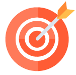 Orange Target Icon with arrow in centre
