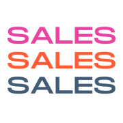 Sales sales sales in multicolour text