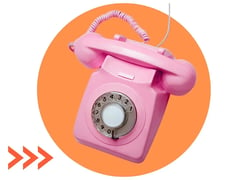 pink phone with orange circle